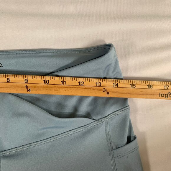 KENSIE WOMENS LARGE BLUE BIKER SHORTS COMFORT STRETCH POCKETS LOUNGE 6’’ INSEAM - Picture 4 of 11